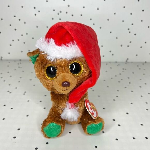 🎄 Beanie Boos 🎄 2018 Nicholas the Bear limited Christmas edition Santa glitter